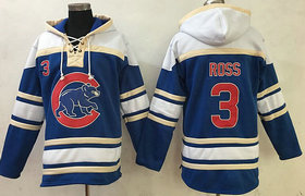 Chicago Cubs #3 David Ross Blue Hooded 