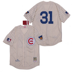 Chicago Cubs #31 Fergie Jenkins Cream Throwback Authentic Stitched MLB jersey