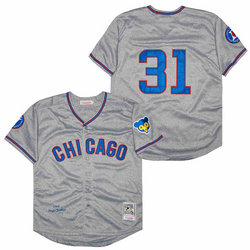 Chicago Cubs #31 Fergie Jenkins Grey 1968 Throwback Authentic Stitched MLB jersey