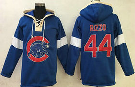 Chicago Cubs #44 Anthony Rizzo Blue Sawyer Hooded Sweatshirt Hoodie
