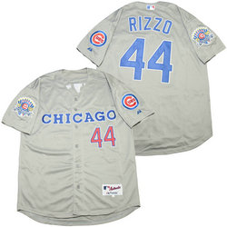 Chicago Cubs #44 Anthony Rizzo Gray 1990 Throwback Authentic Stitched MLB jersey