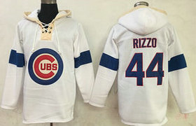 Chicago Cubs #44 Anthony Rizzo White Sawyer Hooded Sweatshirt Hoodie