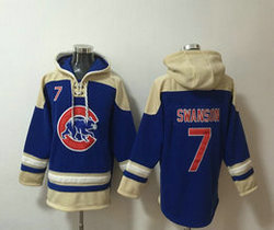 Chicago Cubs #7 Dansby Swanson Blue Stitched Hoodies