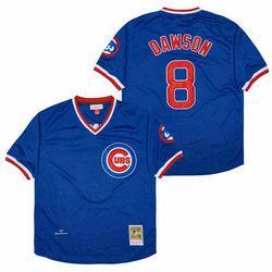 Chicago Cubs #8 Andre Dawson Blue 1987 Pullover Throwback Authentic Stitched MLB Jersey