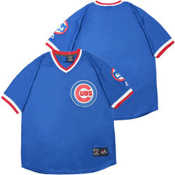 Chicago Cubs Blank Blue Pullover Throwback Authentic stitched MLB jersey
