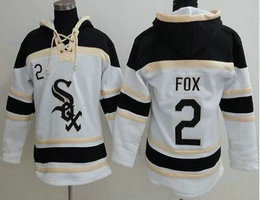 Chicago White Sox #2 Nellie Fox White Sawyer Hooded Sweatshirt Baseball Hoodie