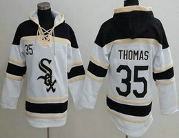 Chicago White Sox #35 Frank Thomas White Sawyer Hooded Sweatshirt Baseball Hoodie
