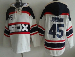 Chicago White Sox #45 Michael Jordan White Authentic Stitched Hoodie