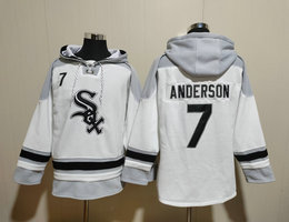 Chicago White Sox #7 Tim Anderson White 2023 All Stitched Hooded Sweatshirt
