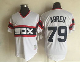 Chicago White Sox #79 Jose Abreu White Pullover Game Throwback Authentic Stitched MLB Jersey