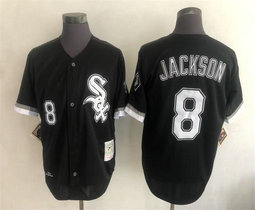 Chicago White Sox #8 Bo Jackson Black Throwback Authentic Stitched MLB Jersey