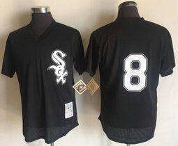 Chicago White Sox #8 Bo Jackson Black without name Throwback Authentic Stitched MLB Jersey
