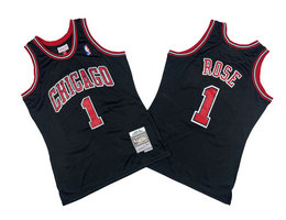 Chicago bulls #1 Derrick Rose Black 08-09 Hardwood Classic Authentic Stitched NBA Jersey