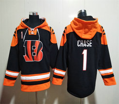 Cincinnati Bengals #1 Ja'Marr Chase Black NFL Stitched Hoodies
