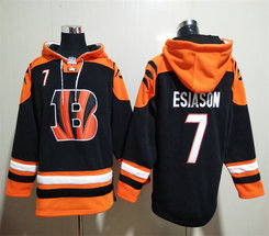 Cincinnati Bengals #7 Boomer Esiason Black NFL Stitched Hoodies