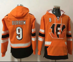 Cincinnati Bengals #9 Joe Burrow All Stitched Hooded Sweatshirt