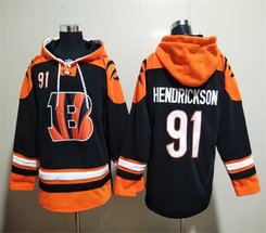 Cincinnati Bengals #91 Trey Hendrickson Black NFL Stitched Hoodies