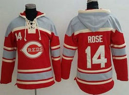 Cincinnati Reds #14 Pete Rose Red Sawyer Hooded Sweatshirt Baseball Hoodie