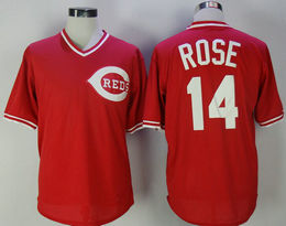 Cincinnati Reds #14 Pete Rose Red Throwback Authentic Stitched MLB Jersey