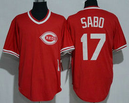 Cincinnati Reds #17 Chris Sabo Red Throwback Authentic Stitched MLB Jersey