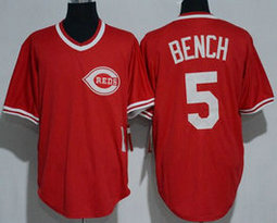 Cincinnati Reds #5 Johnny Bench Red Throwback Game Authentic Stitched MLB Jersey