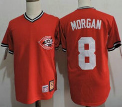 Cincinnati Reds #8 Joe Morgan Red Hall Of Fame Throwback Jersey