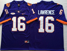 Clemson Tigers #16 Trevor Lawrence Blue Limited Vapor Untouchable Authentic Stitched NCAA Jersey