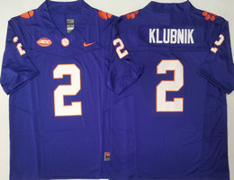 Clemson Tigers #2 Cade Klubnik Purple Authentic Stitched NCAA Jersey