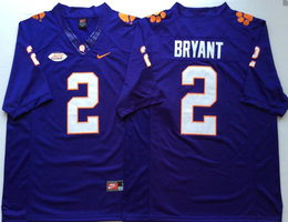Clemson Tigers #2 Kelly Bryant Blule Authentic Stitched NCAA Jersey