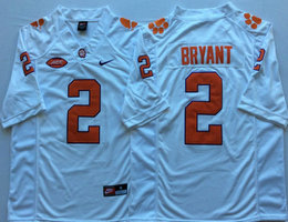 Clemson Tigers #2 Kelly Bryant White Authentic Stitched NCAA Jersey