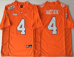 Clemson Tigers #4 DeShaun Watson Orange Authentic Stitched NCAA Jersey