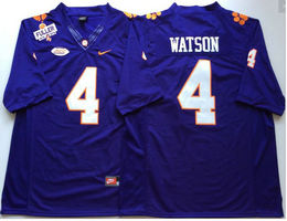 Clemson Tigers #4 DeShaun Watson Purple Authentic Stitched NCAA Jersey