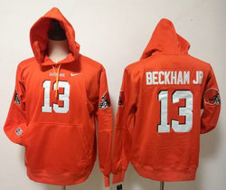 Cleveland Browns #13 Odell Beckham Orange Pullover Hoodie