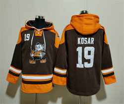 Cleveland Browns #19 Bernie Kosar Brown All Stitched Hooded Sweatshirt