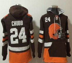 Cleveland Browns #24 Nick Chubb Browns All Stitched Hooded Sweatshirt