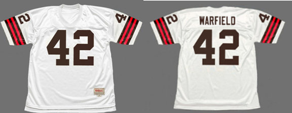 Cleveland Browns #42 Paul Warfield White Throwback NFL Football Jersey