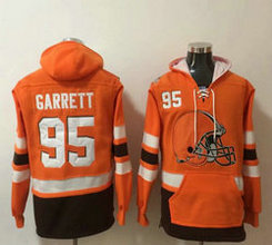 Cleveland Browns #95 Myles Garrett Orange NFL Stitched Hoodies