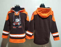 Cleveland Browns Blank Brown All Stitched Hooded Sweatshirt