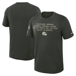 Cleveland Browns Dark Green 2025 Salute To Service Sideline Slub Dri-FIT T-Shirt
