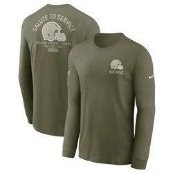 Cleveland Browns Olive 2025 Salute To Service Sideline Long Sleeve T-Shirt 2