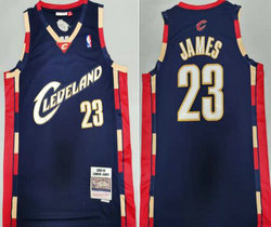 Cleveland Cavaliers #23 Lebron James Navy Blue 2008-09 Hardwood Classics Authentic Stitched NBA jersey