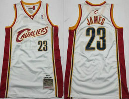 Cleveland Cavaliers #23 Lebron James White 2003-04 Hardwood Classics Authentic Stitched NBA Jersey