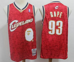 Cleveland Cavaliers #93 Bape Red 2003 Authentic Stitched NBA jersey