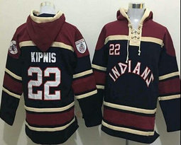 Cleveland Indians #22 Jason Kipnis Black Sawyer Hooded Sweatshirt MLB Hoodie