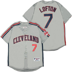 Cleveland Indians #7 Kenny Lofton Cray Authentic Stitched MLB jersey