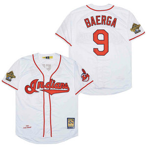 Cleveland Indians #9 Carlos Baerga White 1995 Throwback Stitched MLB Jersey