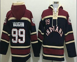Cleveland Indians #99 Ricky Vaughn Black Sawyer Hooded Sweatshirt MLB Hoodie