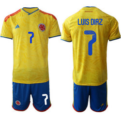 Colombia #7 Luis Diaz Home 2026 World Cup Soccer jersey