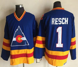 Colorado Avalanche #1 Glenn Resch Blue CCM Throwback Authentic Stitched NHL jersey