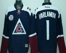 Colorado Avalanche #1 Semyon Varlamov Navy Blue New Authentic Stitched NHL Jerseys